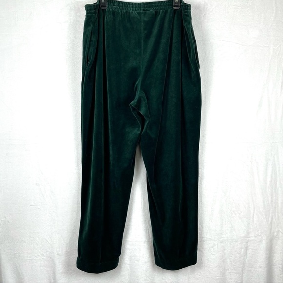 Vintage Elisabeth by Liz Claiborne Velour Elastic Waist Green Pull-on Pants Sz 2 - Picture 4 of 8